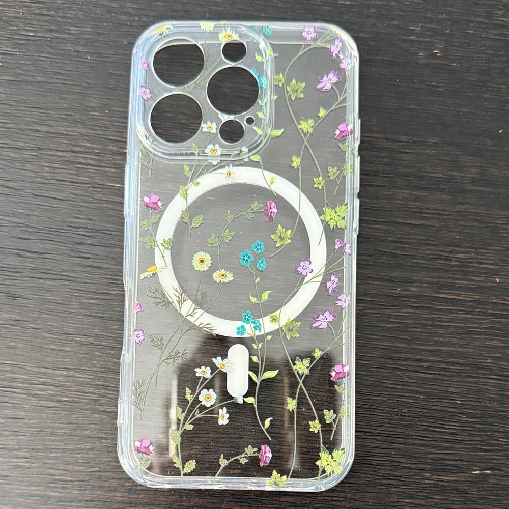 Floral Clear iPhone 16 pro Case